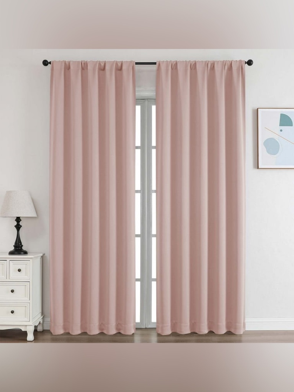 Simplebrand Ava Blush Blackout Curtains 2 panels 84inchs
